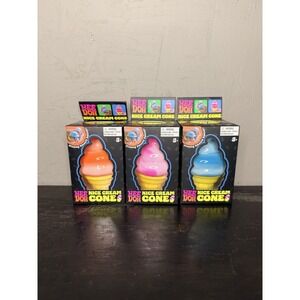 Complete 3 Set Nee Doh Nice Cream Cone- Pink Blue and Orange Color New In Box